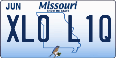 MO license plate XL0L1Q