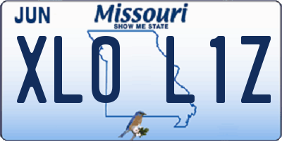 MO license plate XL0L1Z
