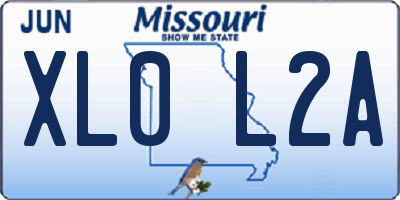 MO license plate XL0L2A