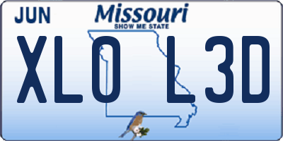 MO license plate XL0L3D