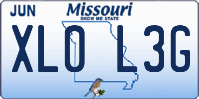 MO license plate XL0L3G