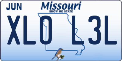 MO license plate XL0L3L