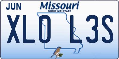 MO license plate XL0L3S
