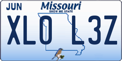 MO license plate XL0L3Z