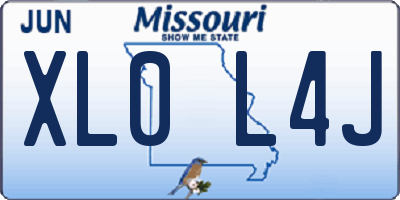 MO license plate XL0L4J
