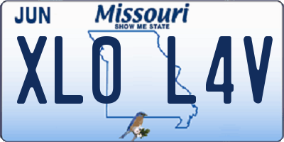 MO license plate XL0L4V