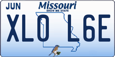 MO license plate XL0L6E