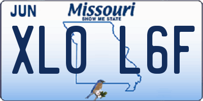 MO license plate XL0L6F