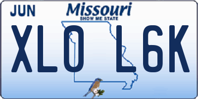 MO license plate XL0L6K