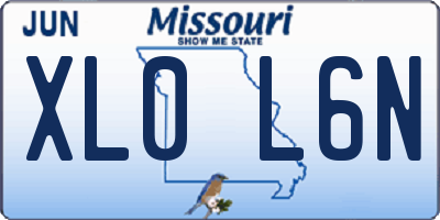 MO license plate XL0L6N