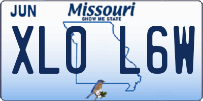 MO license plate XL0L6W