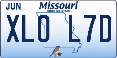 MO license plate XL0L7D