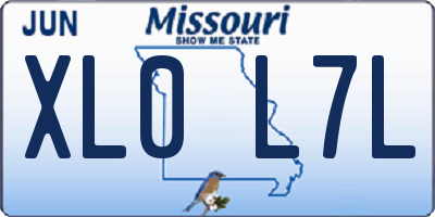MO license plate XL0L7L