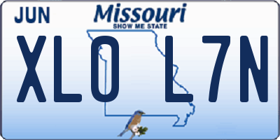 MO license plate XL0L7N