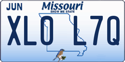 MO license plate XL0L7Q