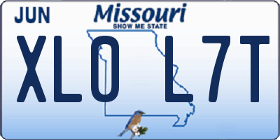 MO license plate XL0L7T