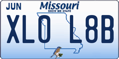 MO license plate XL0L8B