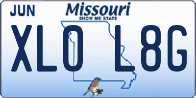 MO license plate XL0L8G