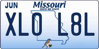 MO license plate XL0L8L