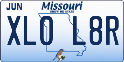 MO license plate XL0L8R