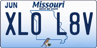 MO license plate XL0L8V