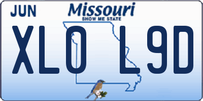 MO license plate XL0L9D