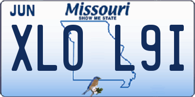 MO license plate XL0L9I