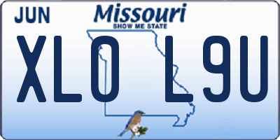 MO license plate XL0L9U