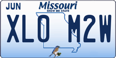 MO license plate XL0M2W