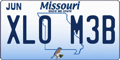 MO license plate XL0M3B