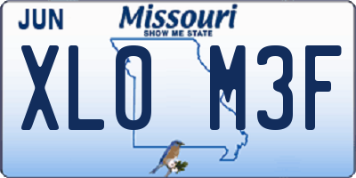 MO license plate XL0M3F