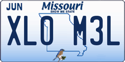 MO license plate XL0M3L
