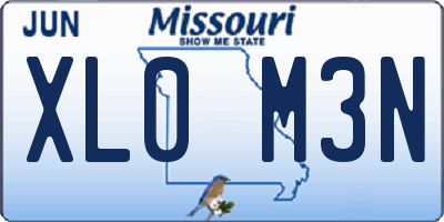 MO license plate XL0M3N
