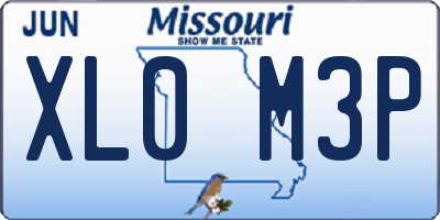 MO license plate XL0M3P