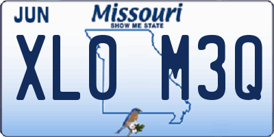 MO license plate XL0M3Q