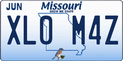 MO license plate XL0M4Z