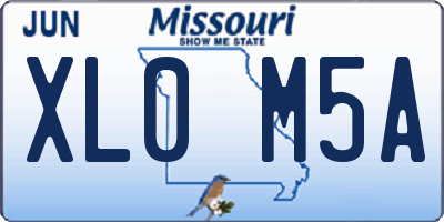MO license plate XL0M5A