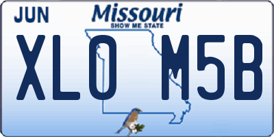 MO license plate XL0M5B