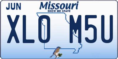 MO license plate XL0M5U