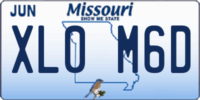 MO license plate XL0M6D