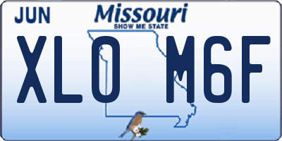 MO license plate XL0M6F