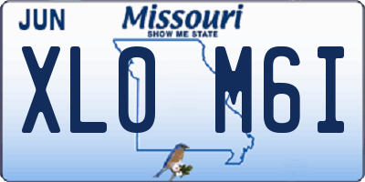 MO license plate XL0M6I