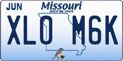 MO license plate XL0M6K