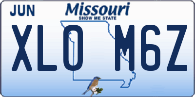 MO license plate XL0M6Z