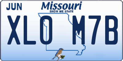 MO license plate XL0M7B