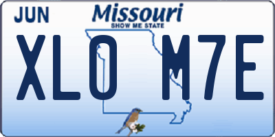 MO license plate XL0M7E