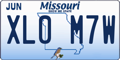 MO license plate XL0M7W