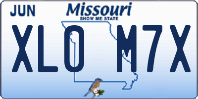 MO license plate XL0M7X