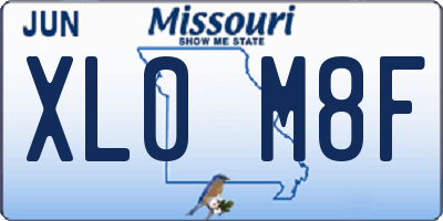MO license plate XL0M8F