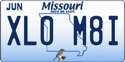 MO license plate XL0M8I